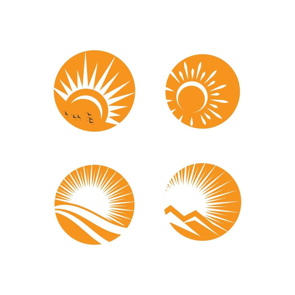 ondergaande zon logo sjabloon vector symbool