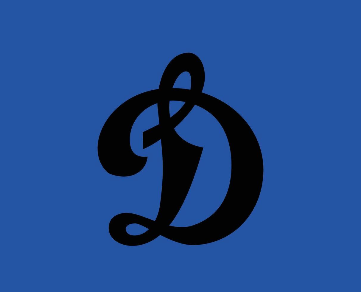 dinamo moscou club symbool logo zwart Rusland liga Amerikaans voetbal abstract ontwerp vector illustratie met blauw achtergrond