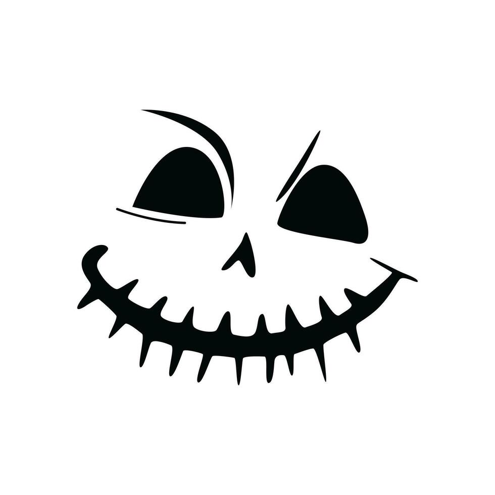 zwart griezelig gezicht uitdrukking vector icoon - spookachtig en verontrustend gelaats illustratie