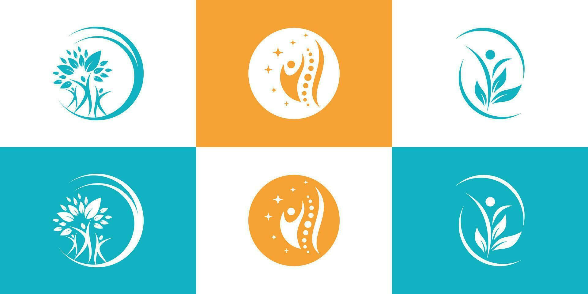 reeks chiropractie symbool logo uniek concept premie vector