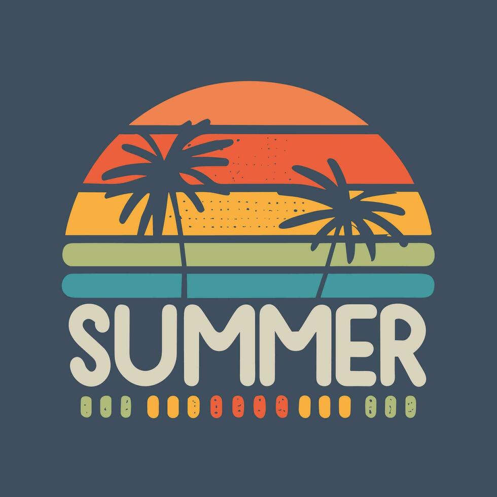 zomer vakantie t-shirt ontwerp, typografie en levendig kleur vector