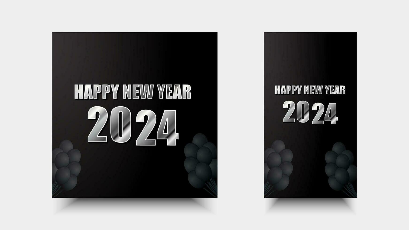 gelukkig nieuw jaar 2024. typografie ontwerp voor achtergrond, banier, poster, groet vector