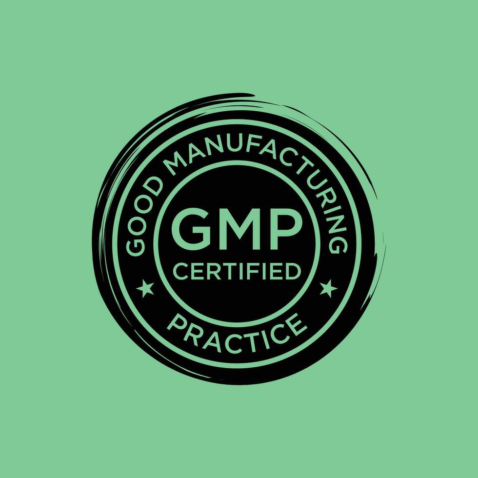 gmp mooi zo fabricage praktijk gecertificeerd logo vector