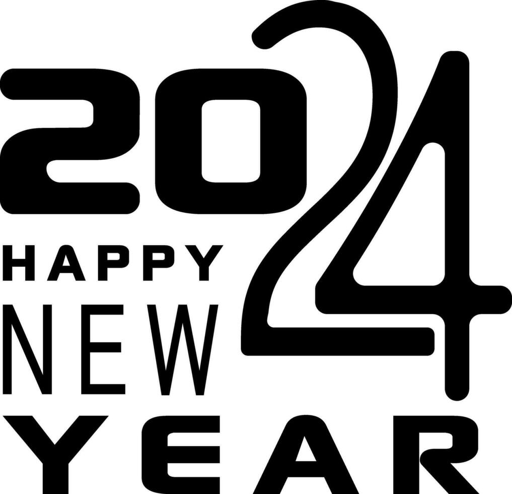 gelukkig nieuw jaar 2024 ontwerp met nummers. gelukkig nieuw jaar 2024 vector ontwerp voor poster, kalender, banier en meer