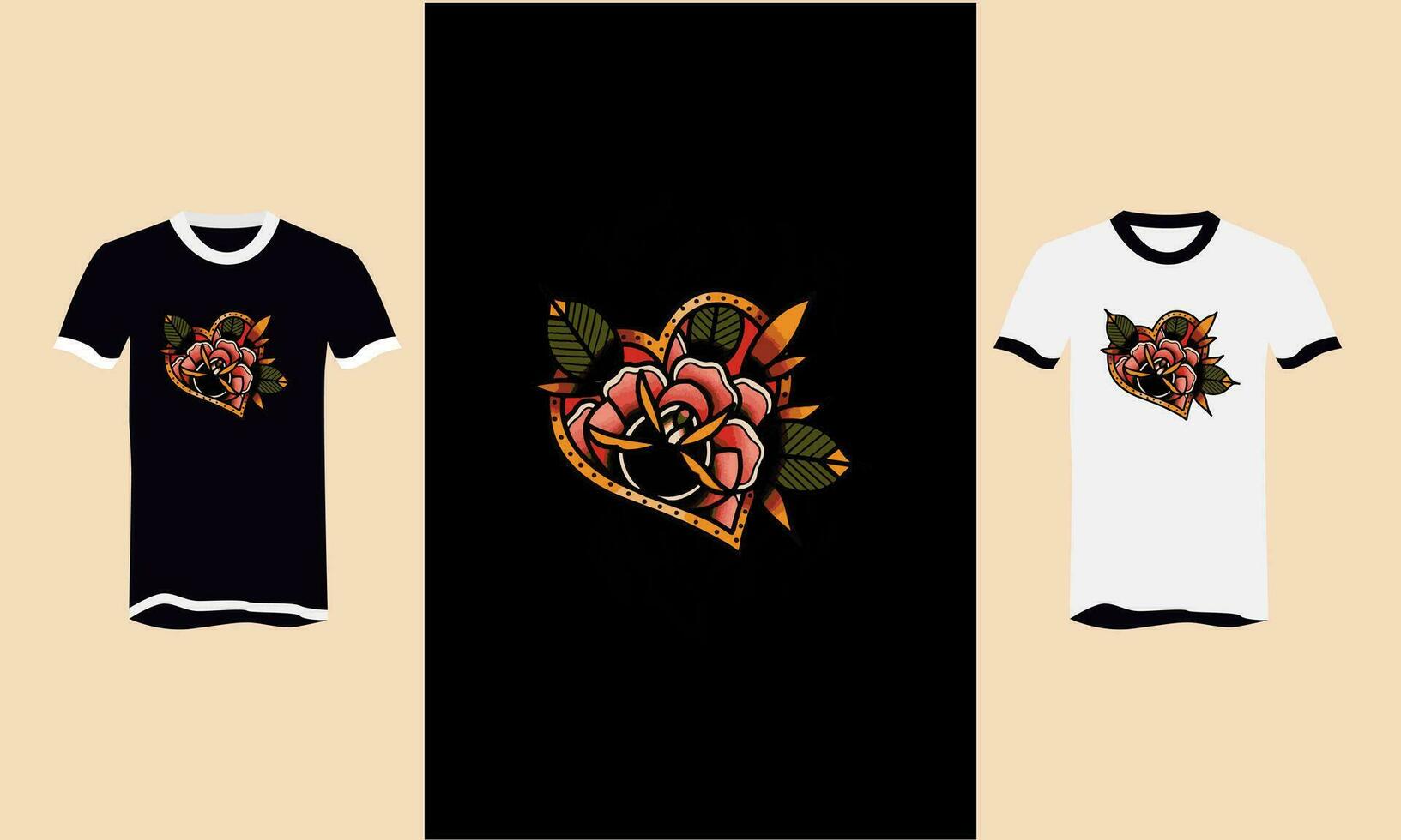 bloemen t-shirt artwork vlak ontwerp vector