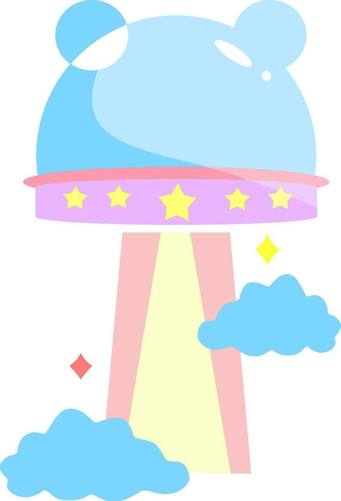 pastel schattig ufo vector