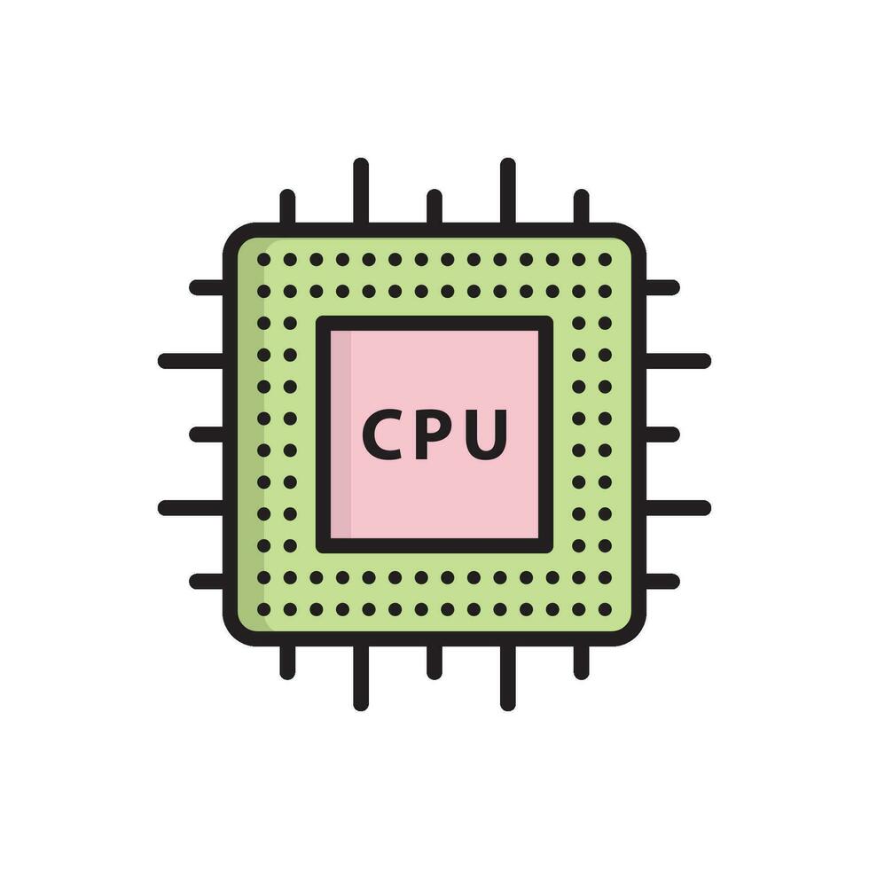 CPU bewerker icoon vector ontwerp Sjablonen gemakkelijk en modern