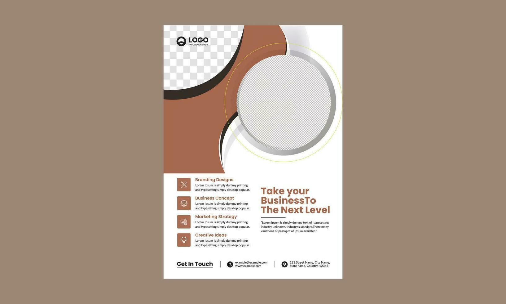 zakelijke boekomslag ontwerpsjabloon in a4. kan worden aangepast aan brochure, jaarverslag, tijdschrift, poster, bedrijfspresentatie, portfolio, flyer, banner, website. vector