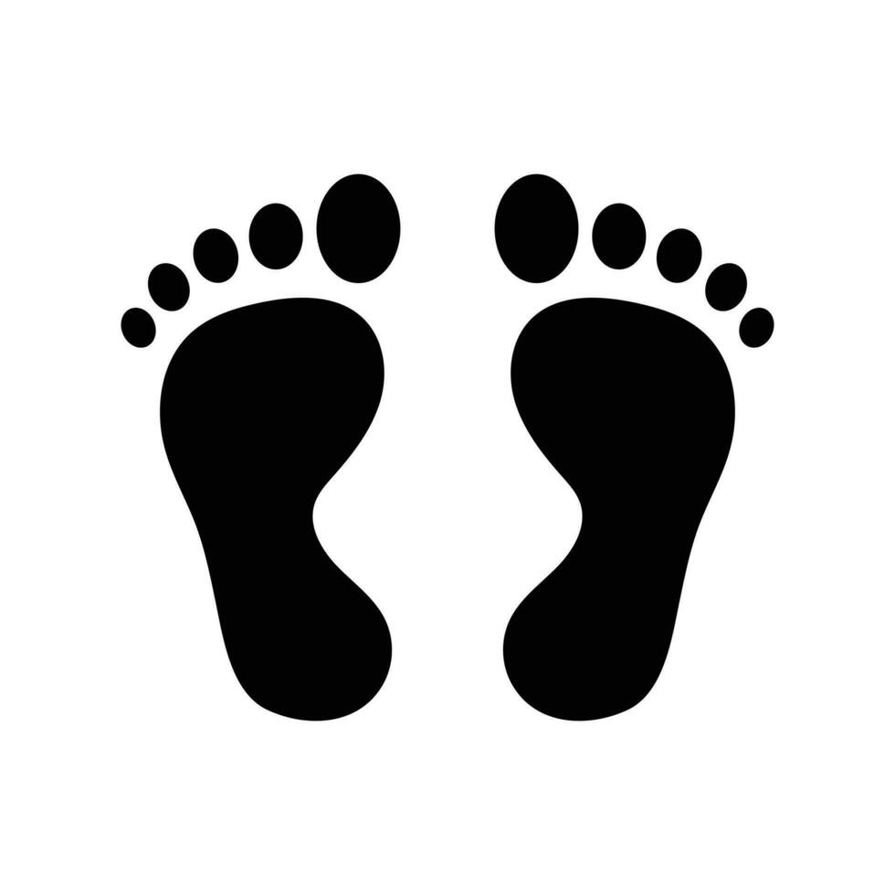 menselijk voetafdrukken icoon wit achtergrond ontwerp. vector