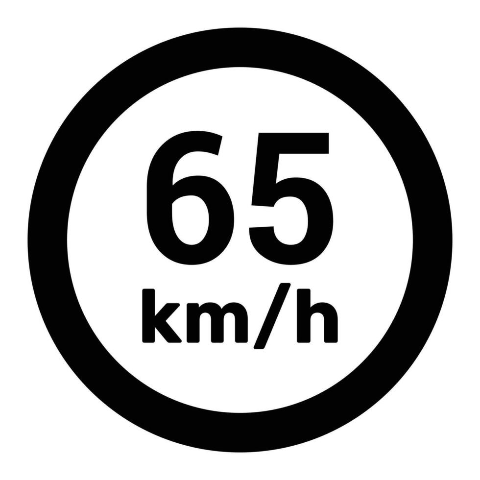 snelheid begrenzing teken 65 km h icoon vector illustratie