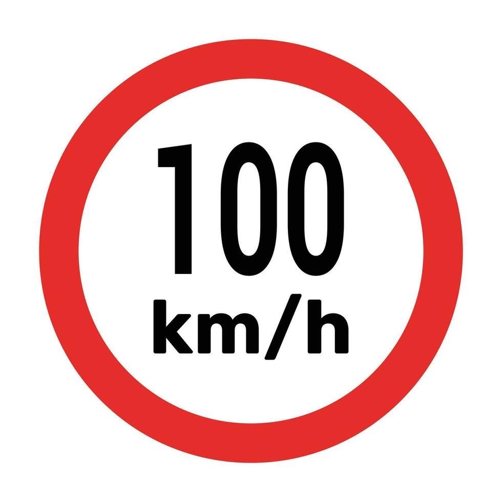 snelheid begrenzing teken 100 km h icoon vector illustratie