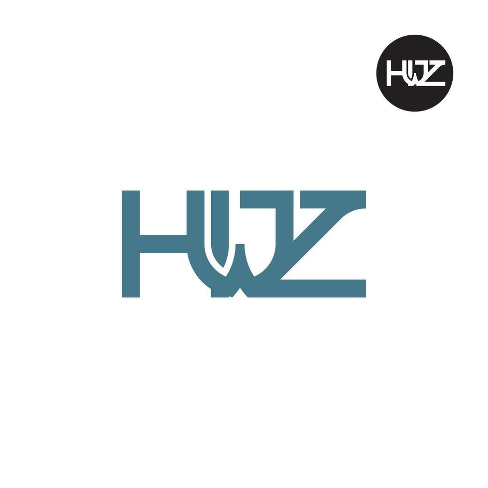 brief hwz monogram logo ontwerp vector