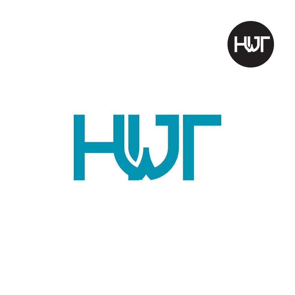 brief hwt monogram logo ontwerp vector