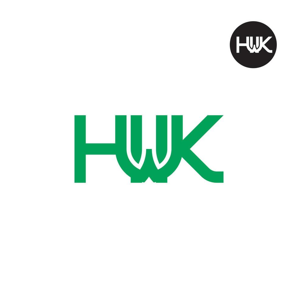 brief hwk monogram logo ontwerp vector