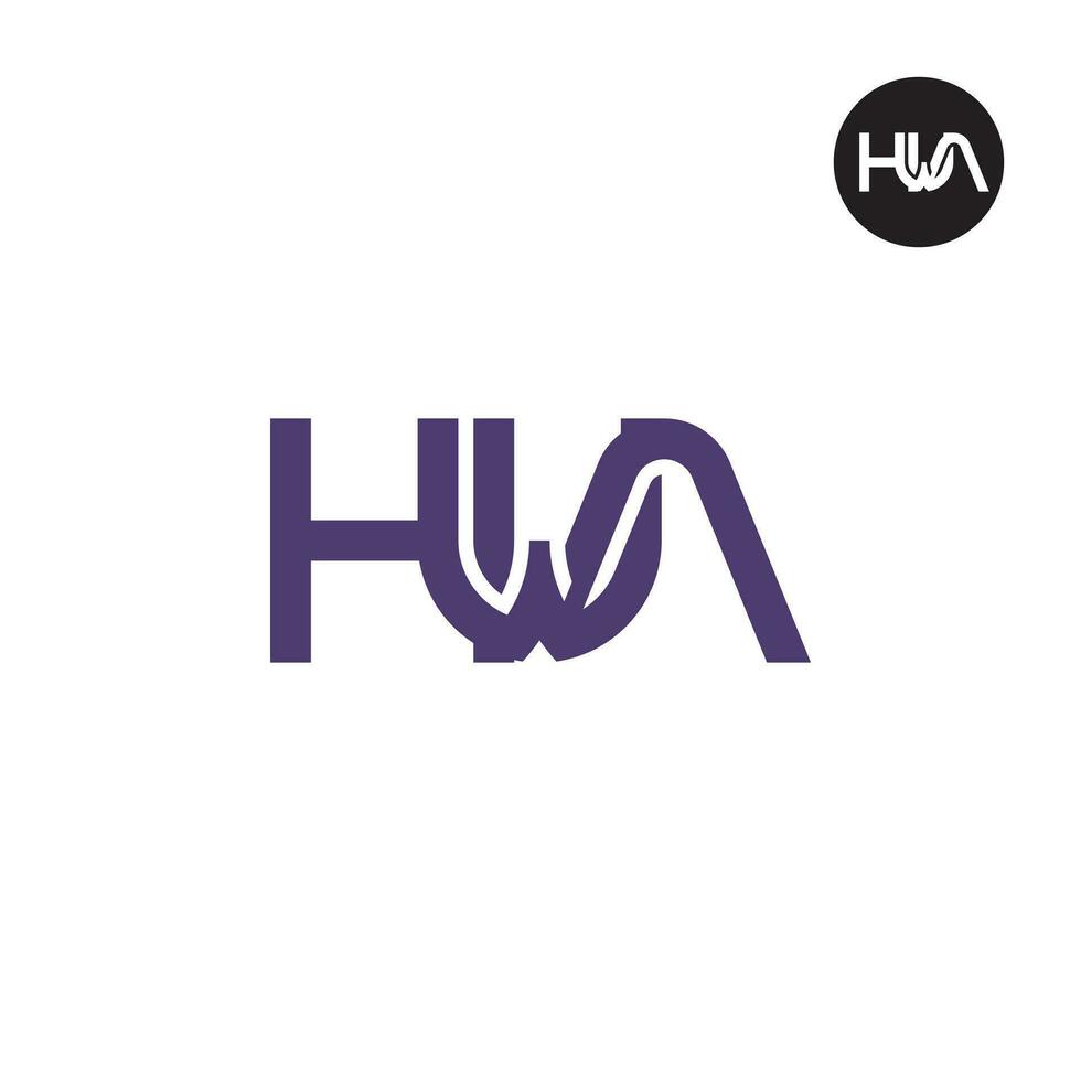 brief hwa monogram logo ontwerp vector