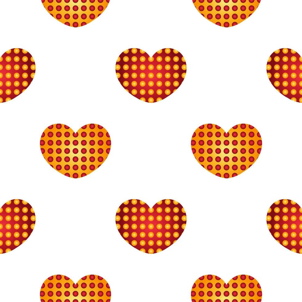 hart naadloos patroon in elegant rood en goud helling vector