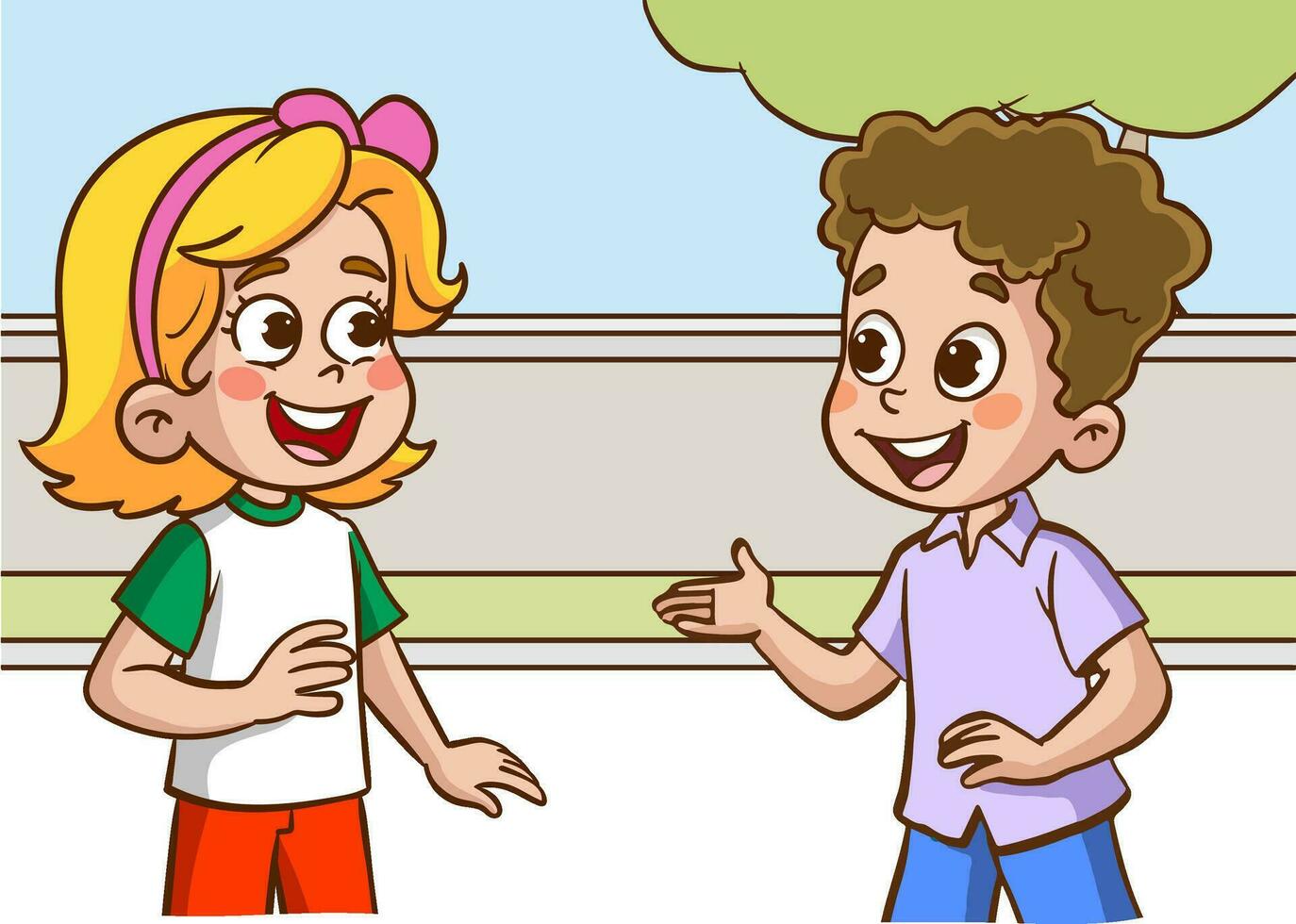 vector illustratie van schattig kinderen chatten