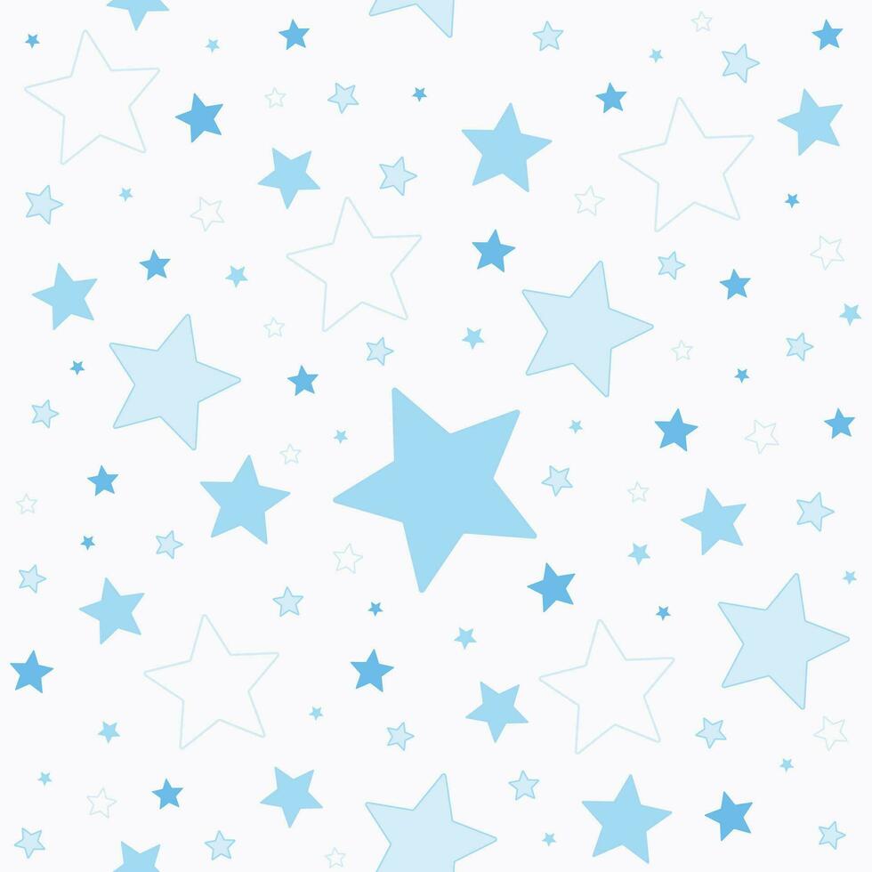 gemakkelijk blauw sterren naadloos patroon ontwerp, ster achtergrond vector