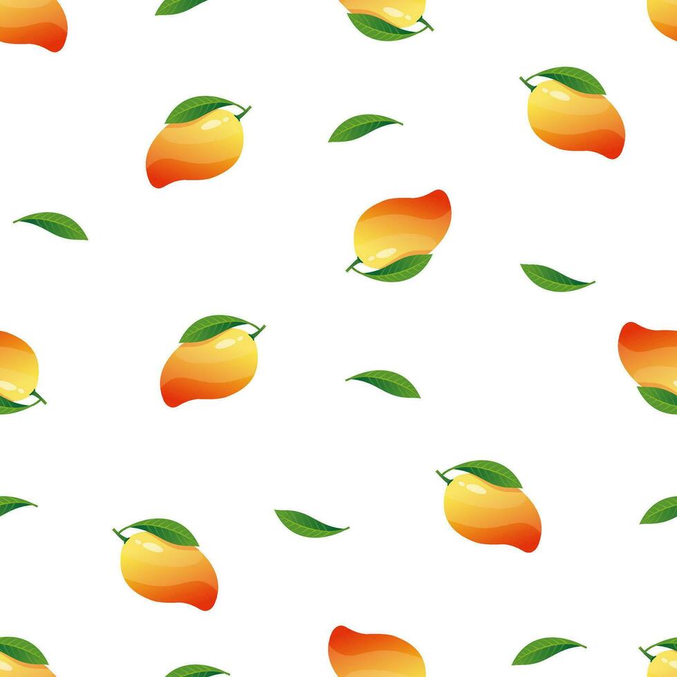 gemakkelijk mango fruit naadloos patroon ontwerp vector