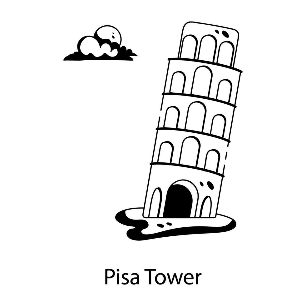 modieus Pisa toren vector