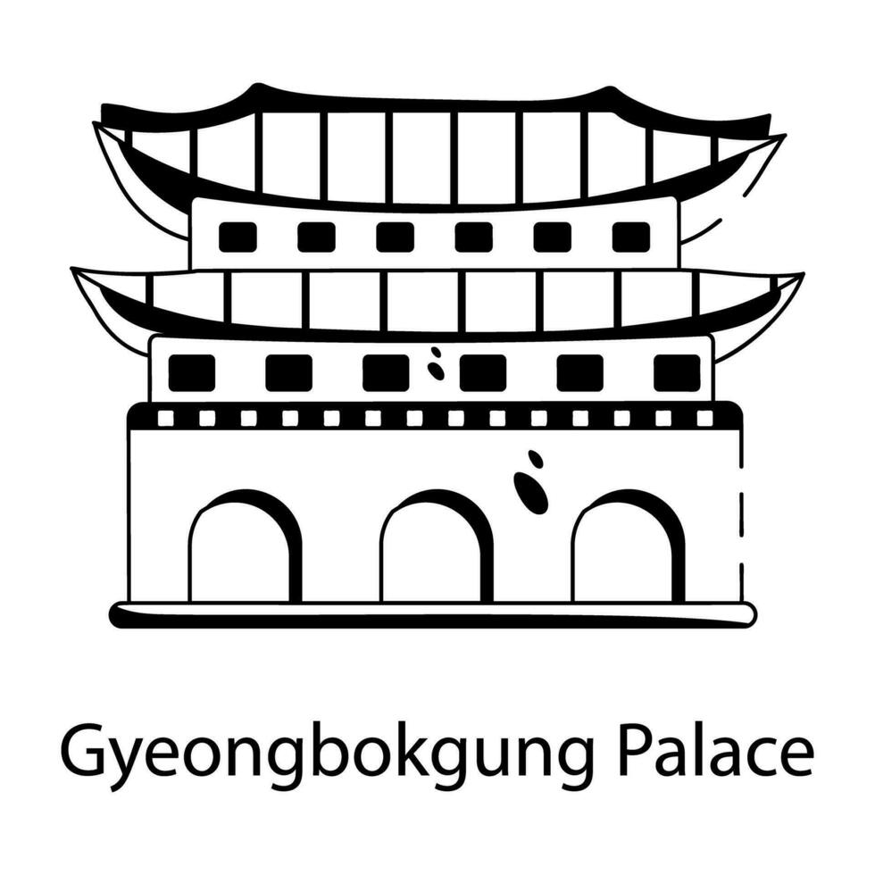 modieus gyeongbokgung paleis vector