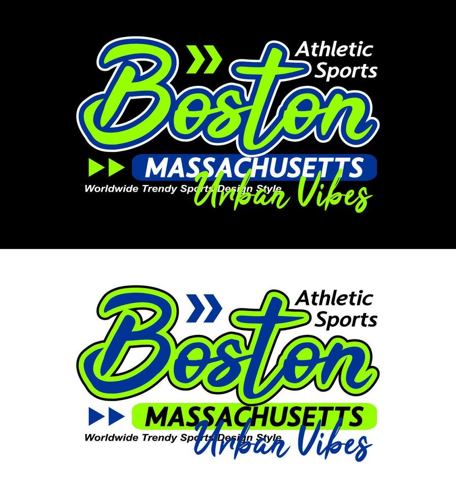 Boston Massachusetts wijnoogst college stedelijk stijl lettertype, voor afdrukken Aan t overhemden enz. vector