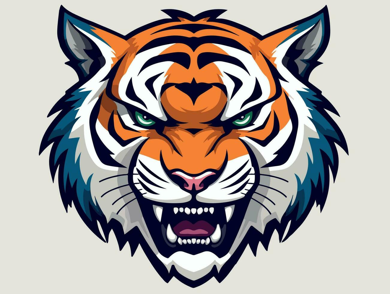 boos tijger esport logo vector illustratie met geïsoleerd achtergrond