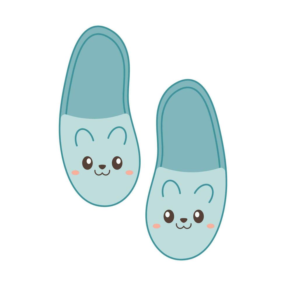 schattig huiselijk knus slippers met uiteinde van een loop. vector illustratie