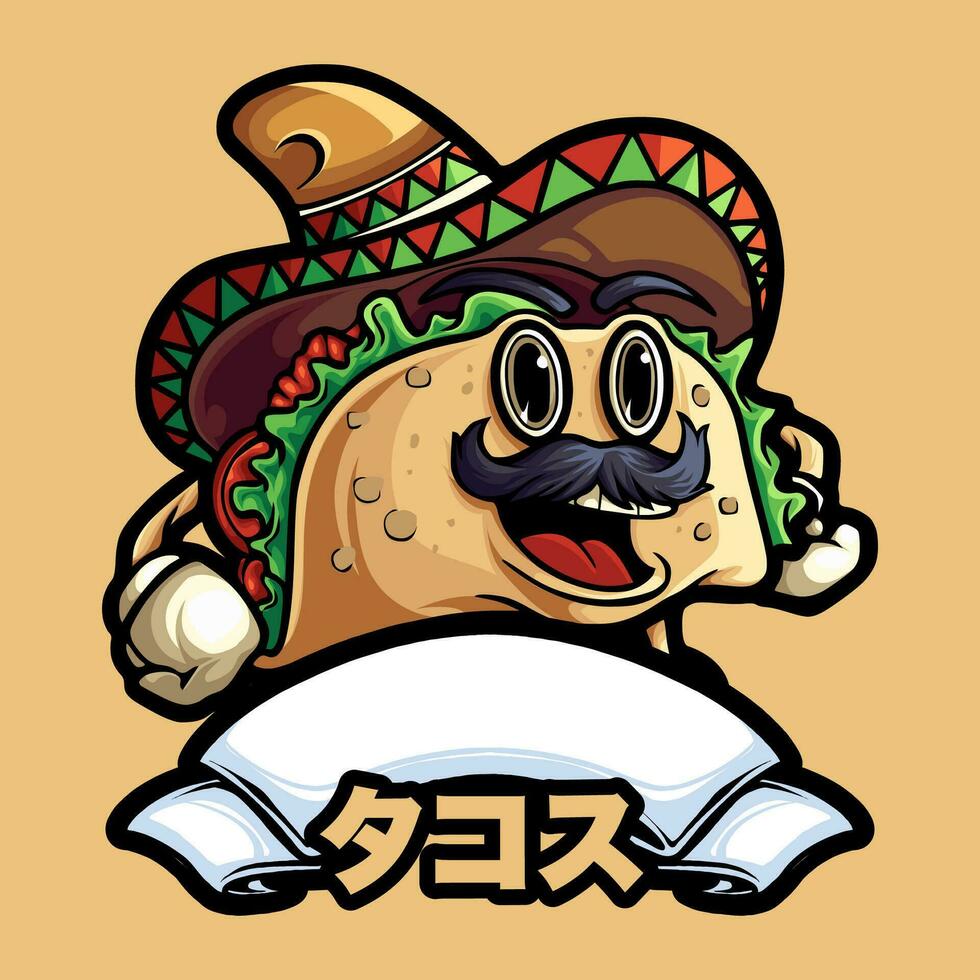 taco mascotte illustratie vector