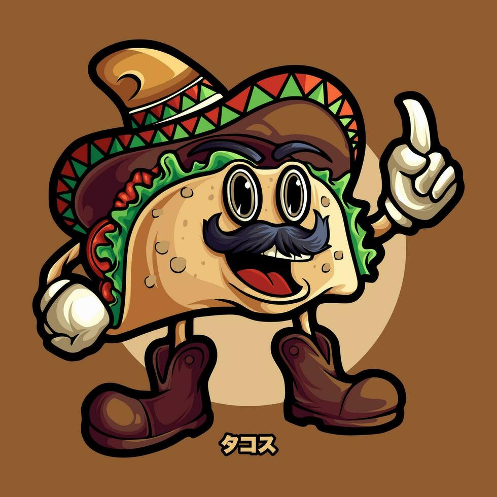 taco mascotte illustratie vector