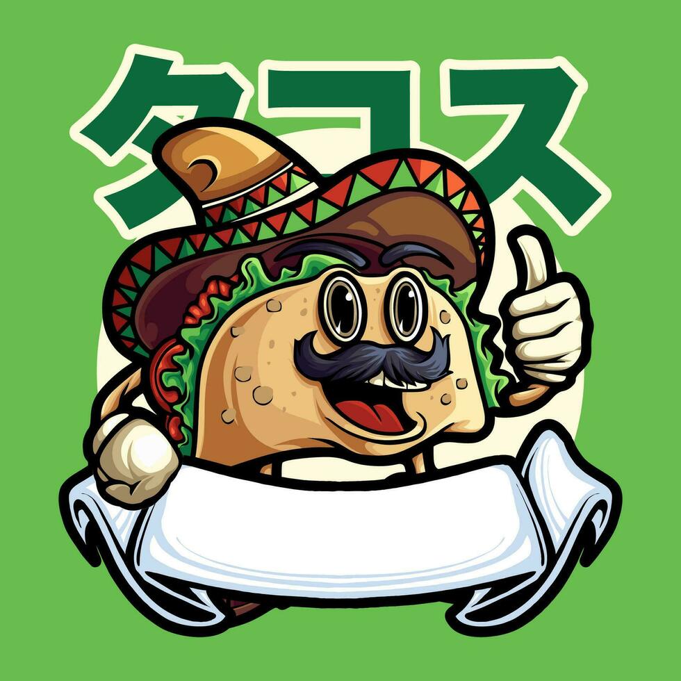 taco mascotte illustratie vector