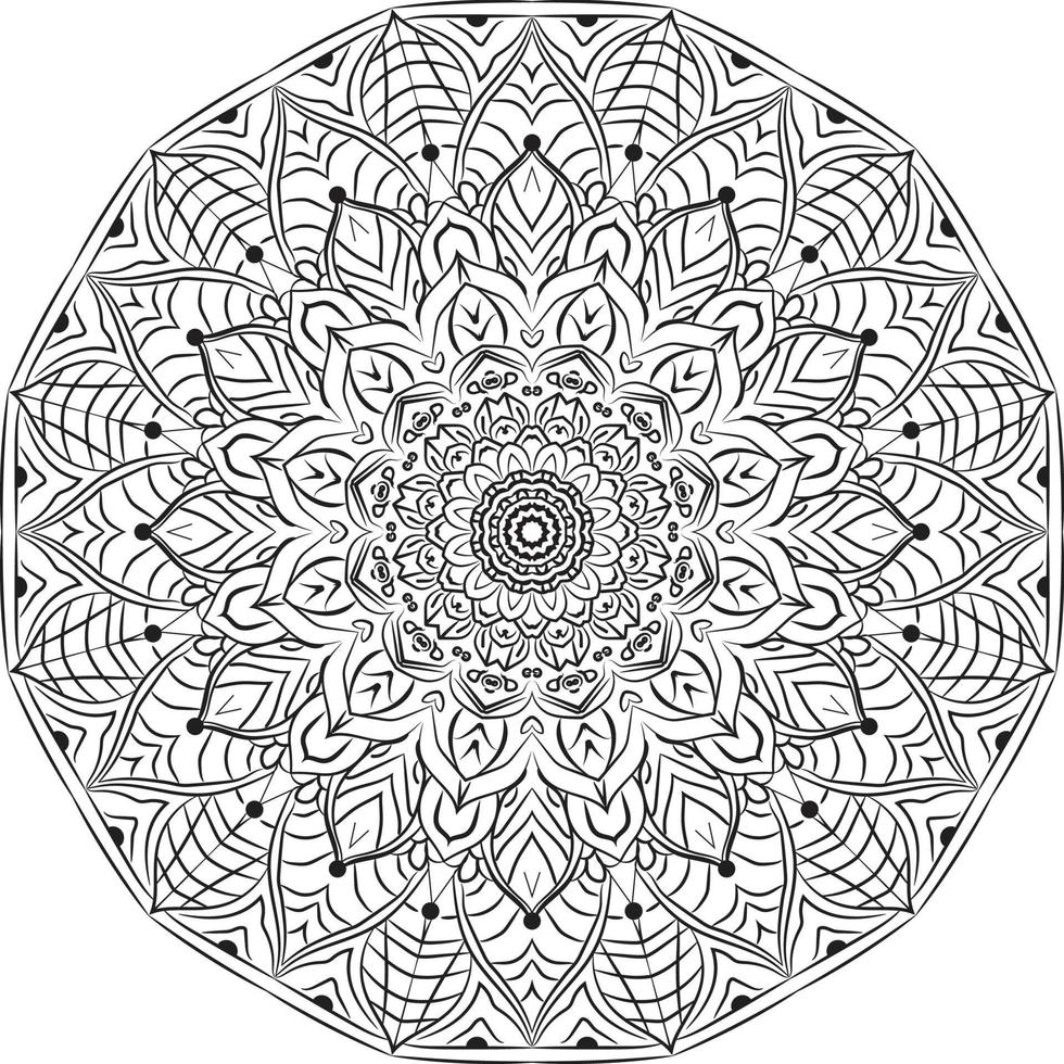 zwarte mandala voor ontwerp, mandala cirkelvormig patroonontwerp vector