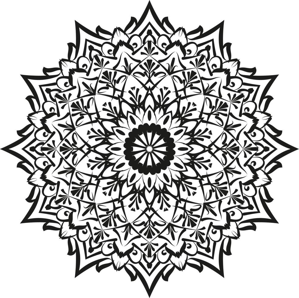 zwarte mandala voor ontwerp, mandala cirkelvormig patroonontwerp vector