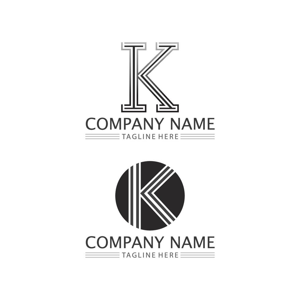 k logo ontwerp k brief lettertype concept bedrijfslogo vector en ontwerp