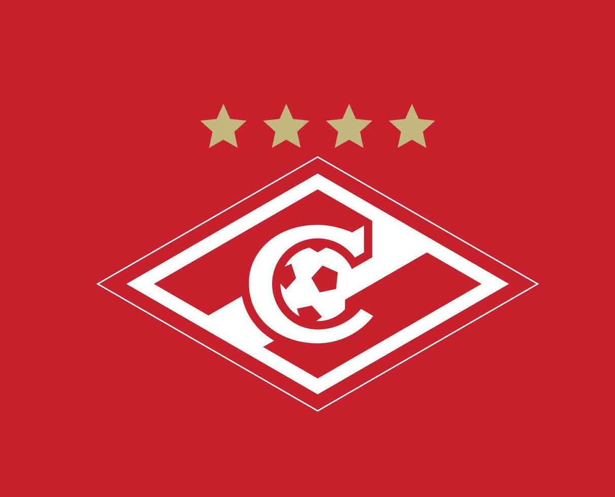 Spartak moskee club logo symbool Rusland liga Amerikaans voetbal abstract ontwerp vector illustratie met rood achtergrond