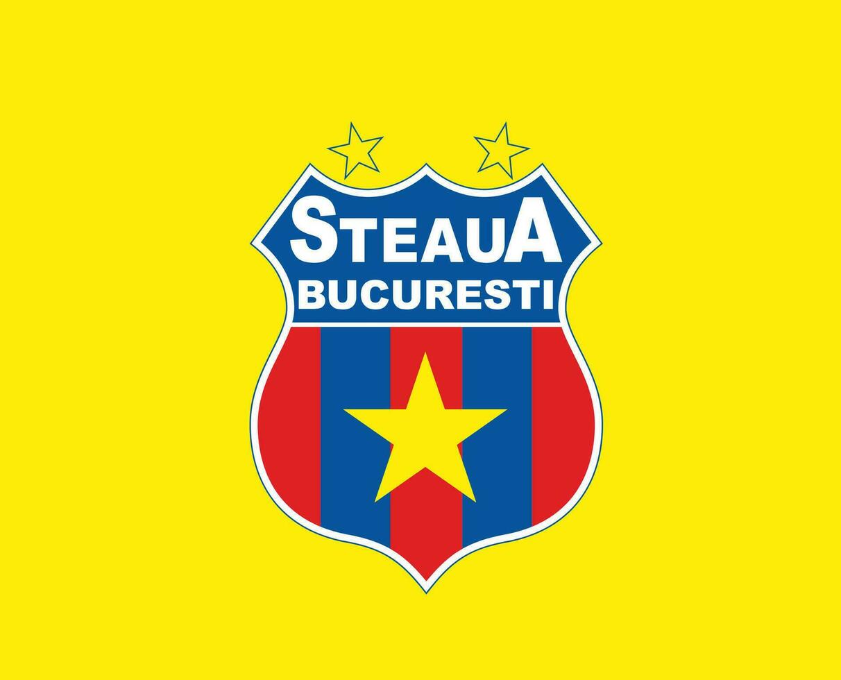 Steau Boekarest club logo symbool Roemenië liga Amerikaans voetbal abstract ontwerp vector illustratie met geel achtergrond