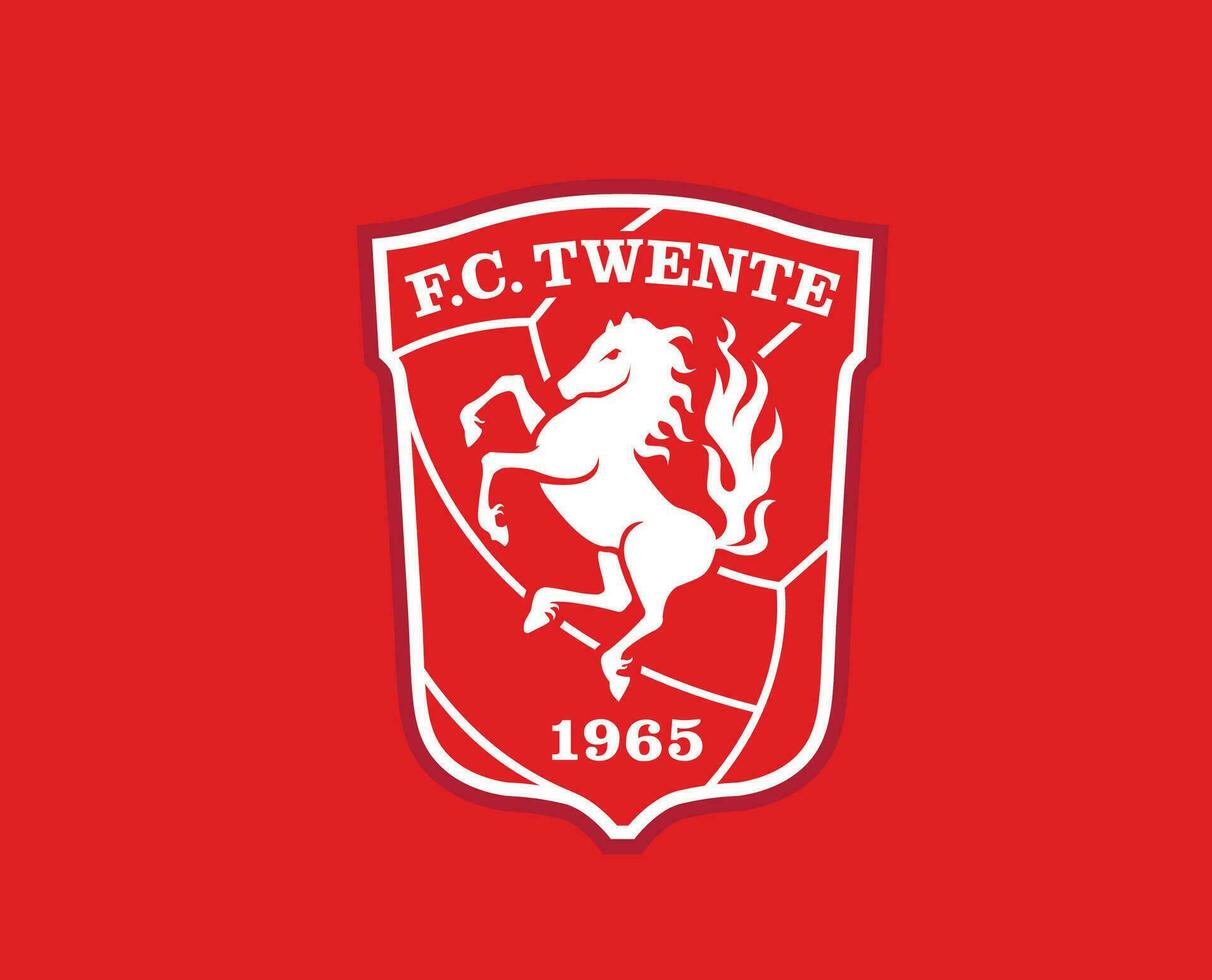 twente club logo symbool Nederland eredivisie liga Amerikaans voetbal abstract ontwerp vector illustratie met rood achtergrond