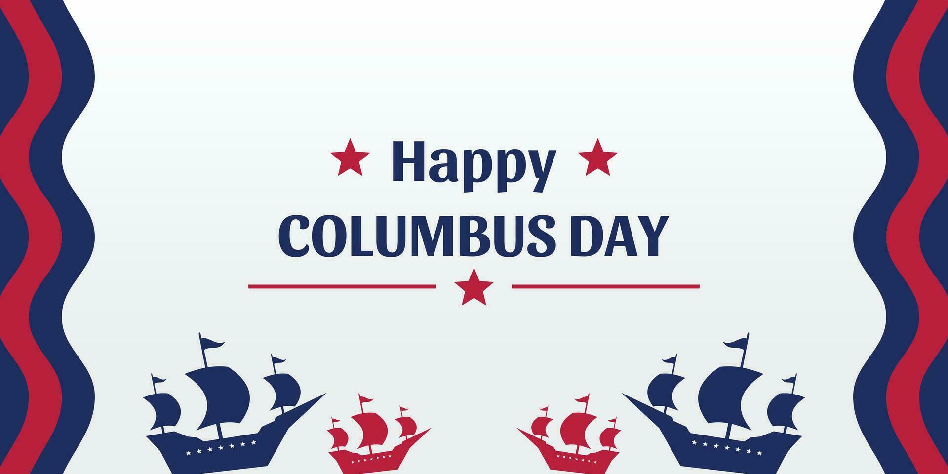 Columbus dag viering achtergrond met schip silhouet icoon en vrij kopiëren ruimte Oppervlakte. Amerikaans vlag kleur ontwerp, vector voor banier, groet kaart, poster, web, sociaal media.