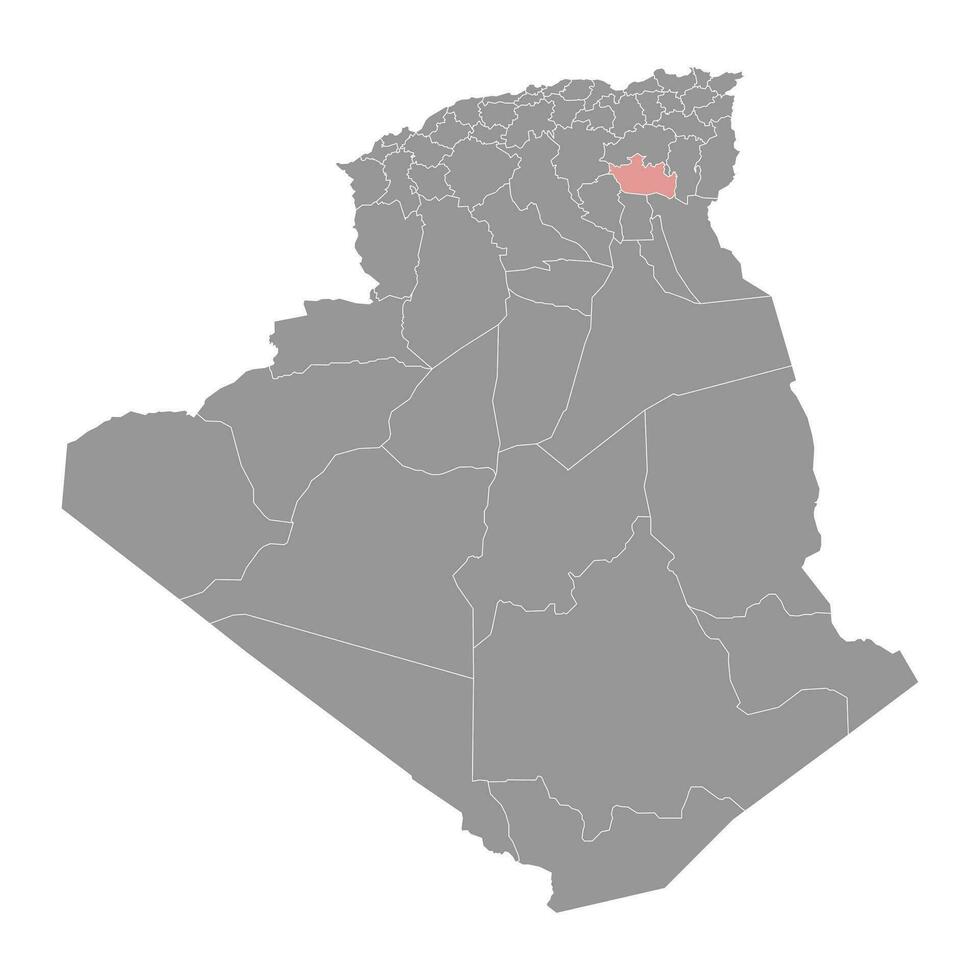 biskra provincie kaart, administratief divisie van Algerije. vector