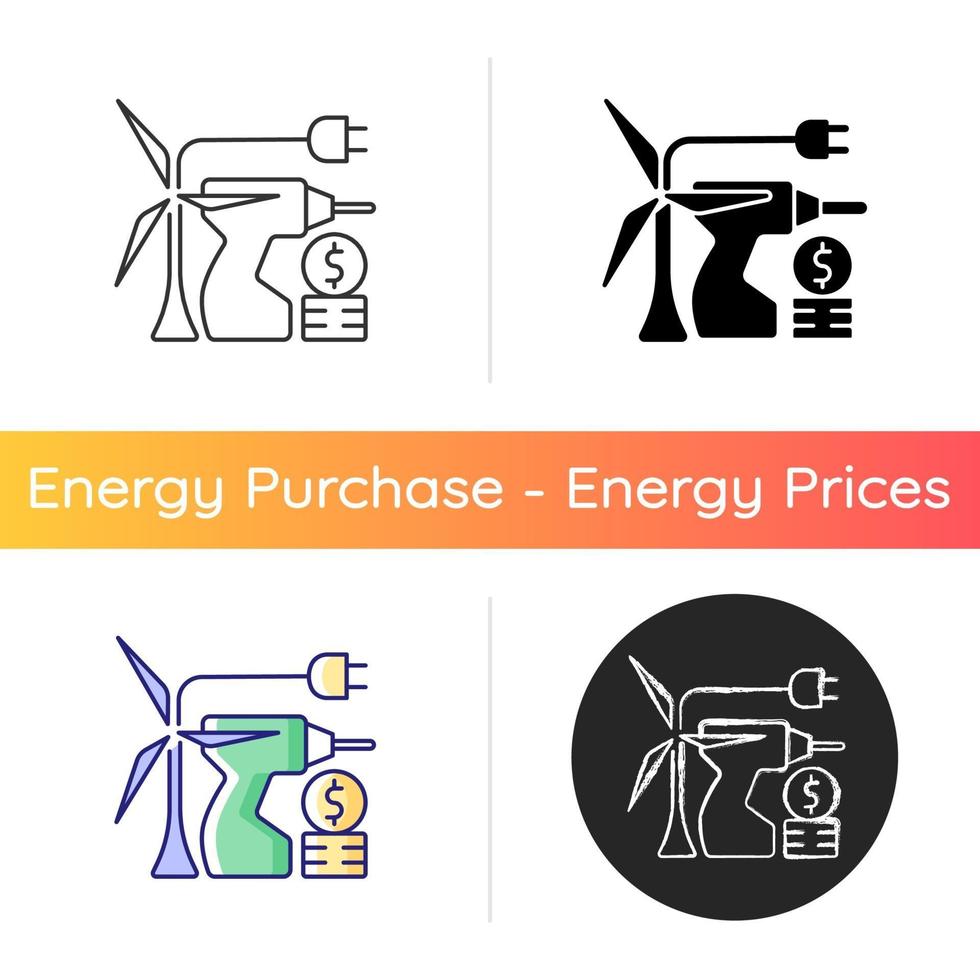 energie apparatuur installatie prijs icoon vector