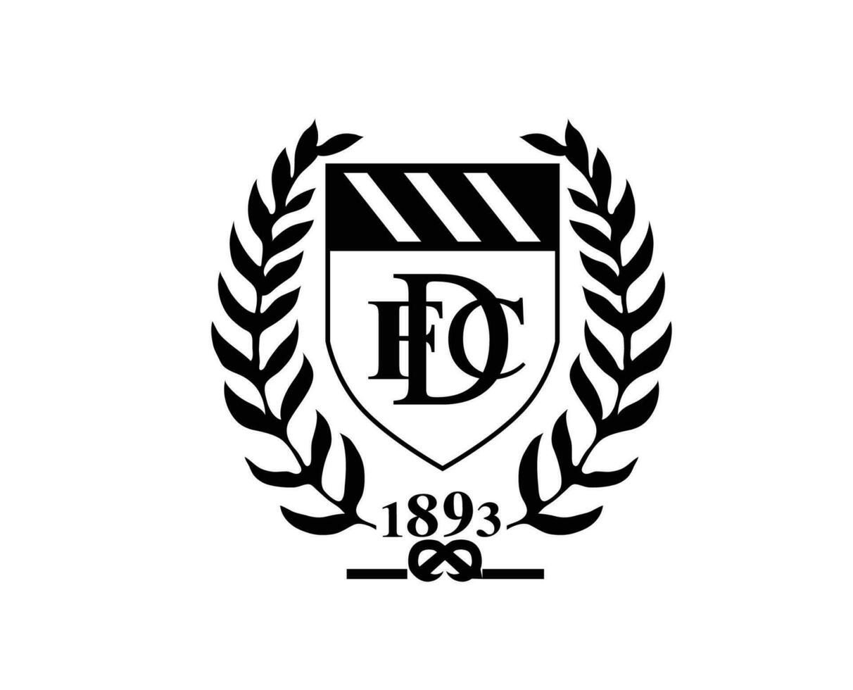 dundee fc club logo symbool zwart Schotland liga Amerikaans voetbal abstract ontwerp vector illustratie