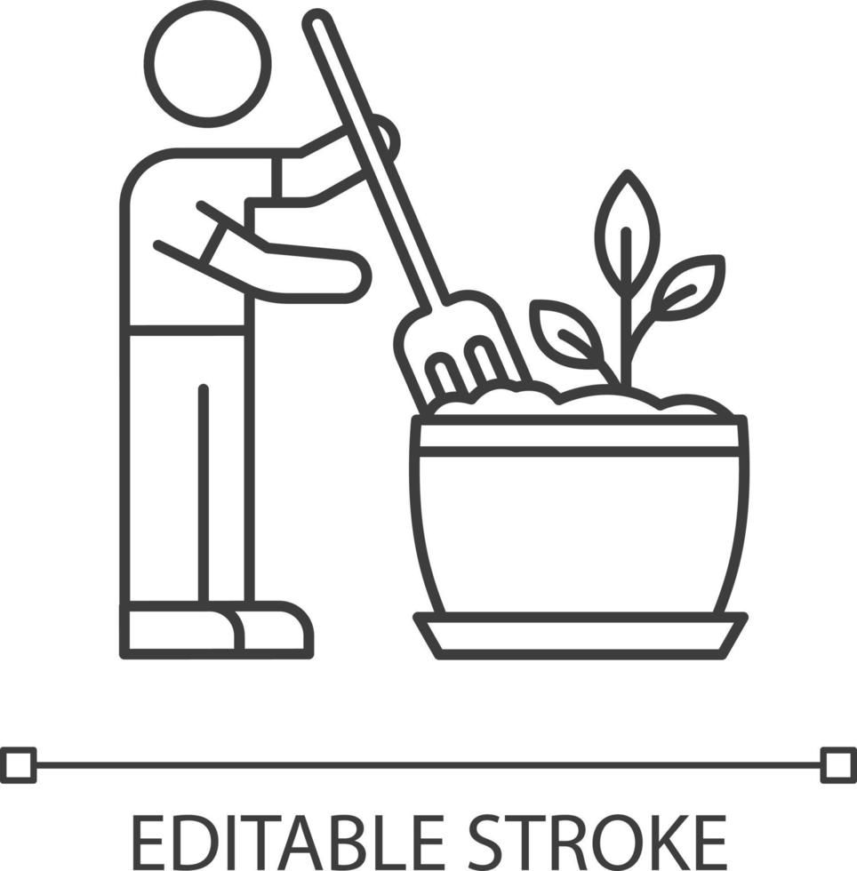 bodem pluizend pixel perfect lineair pictogram vector