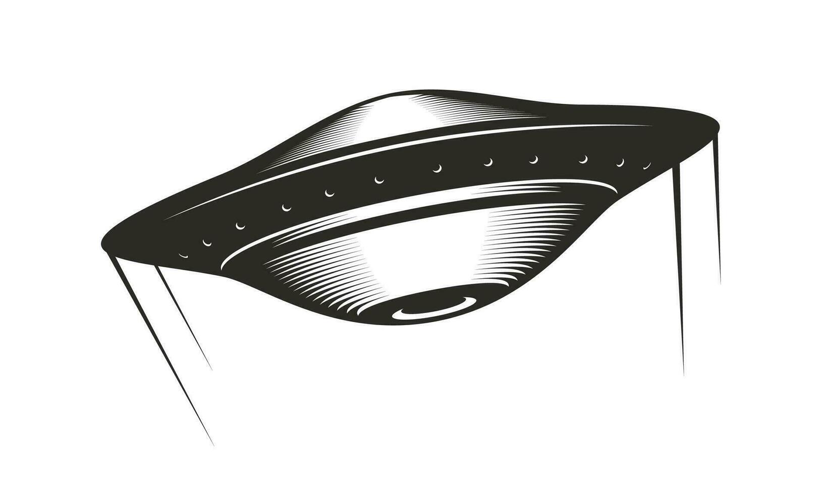 ufo vliegend schotel met paden, buitenaards wezen ruimteschip vector