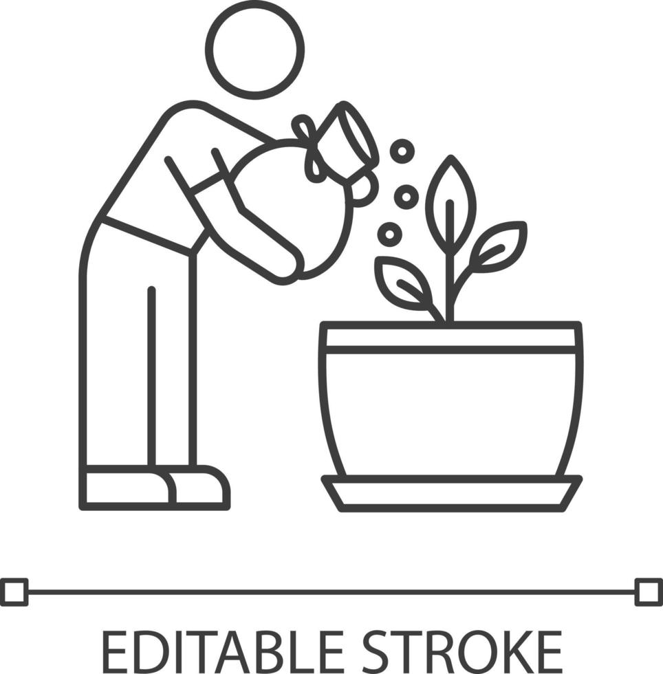 bemestende zaailing pixel perfect lineair pictogram vector