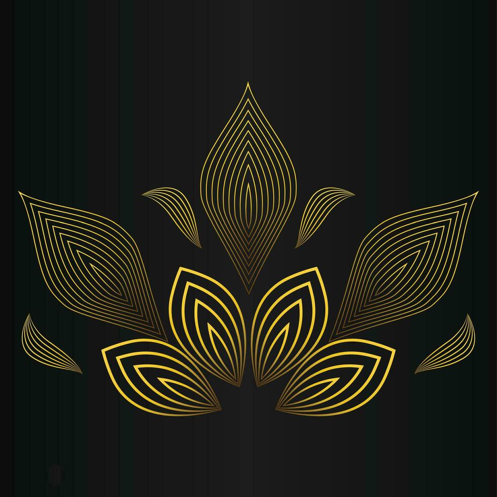 gouden bloem bloemblaadje, luxe goud bloemen decoratie vector