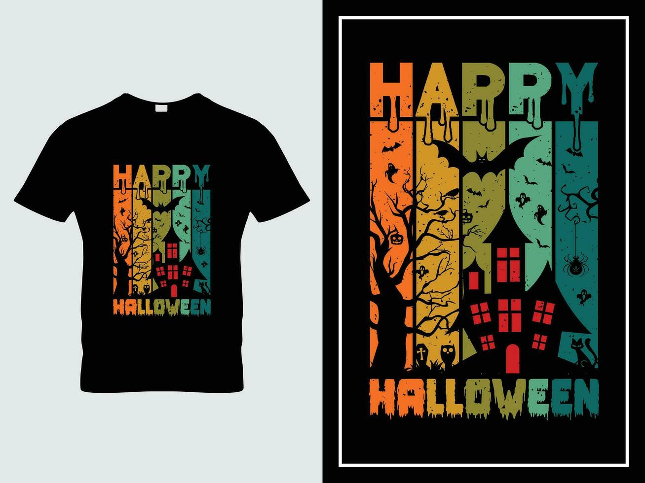 gelukkig halloween t overhemd ontwerp illustratie vector