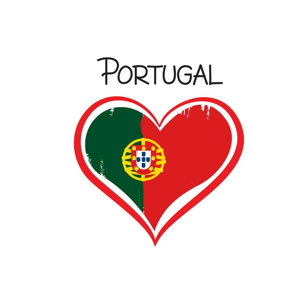 Portugal stad porto horizontaal spandoek. belettering ik liefde porto met nacional Portugees vlag en liefde hart. vector sjabloon voor uw ontwerp.