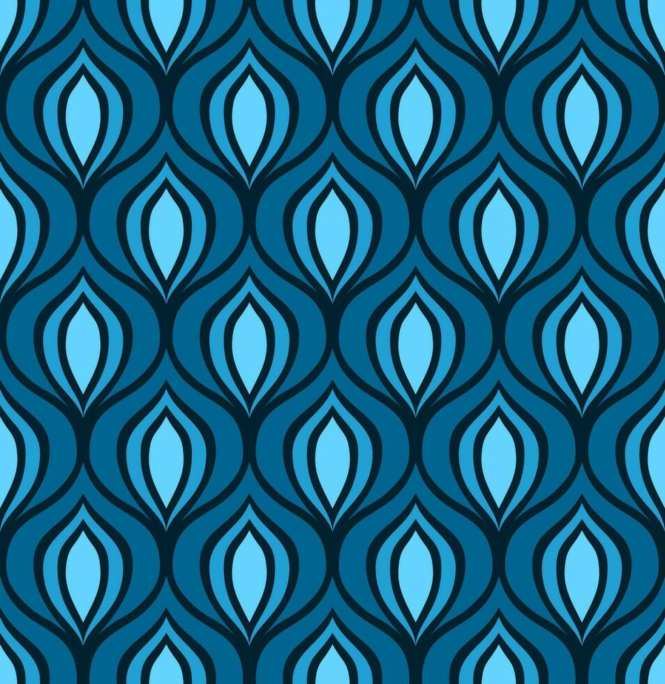 donker blauw vector naadloos achtergrond met turkoois en licht blauw abstract kunst deco figuren