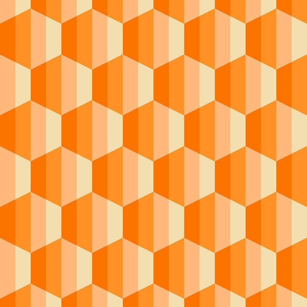 oranje meetkundig zeshoek patroon gebruik voor achtergrond ontwerp, afdrukken, sociaal netwerken, verpakking, textiel, web, omslag, banier en enz. vector
