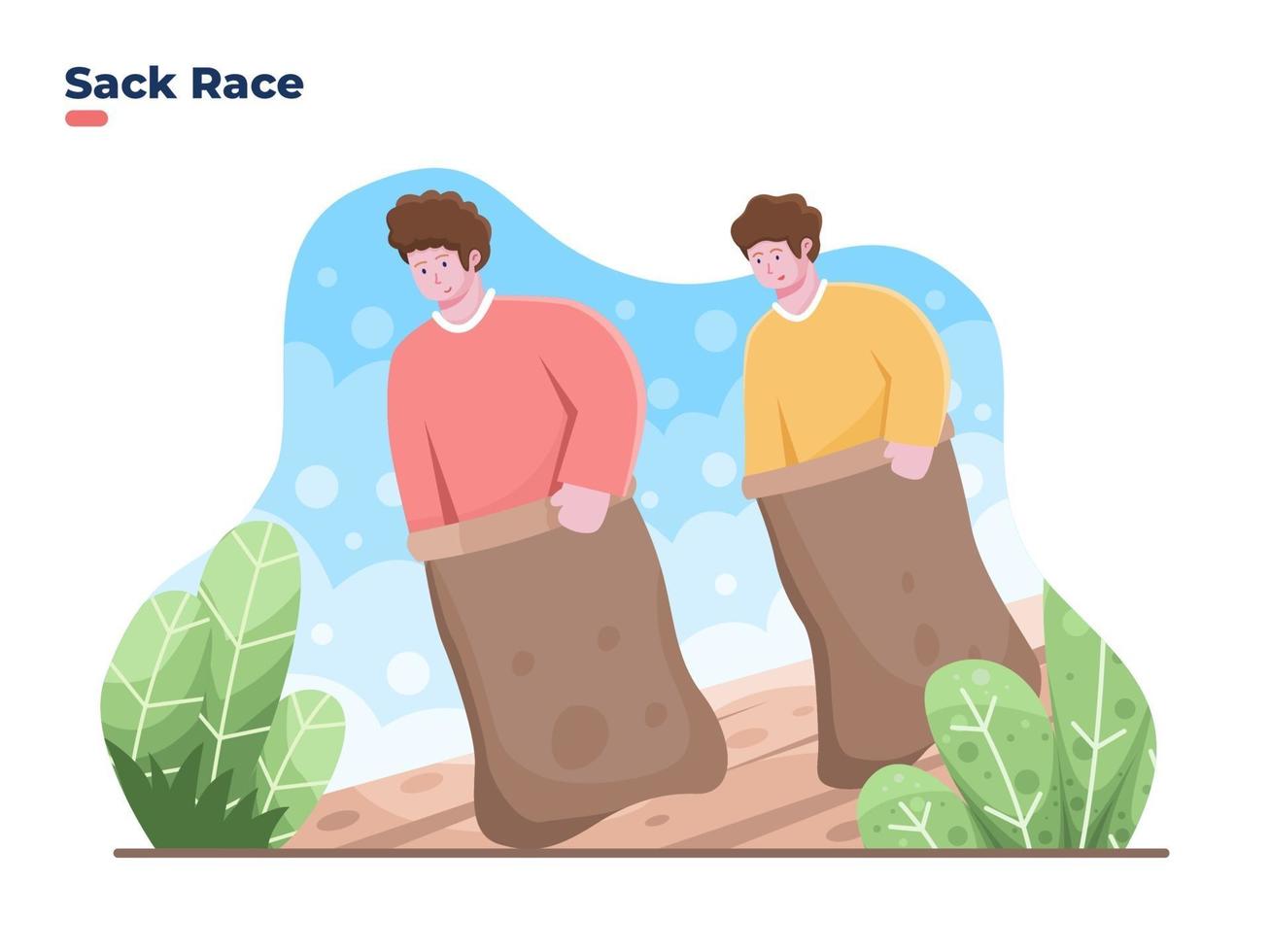 vectorillustratie vier indonesië onafhankelijkheidsdag zak race vector